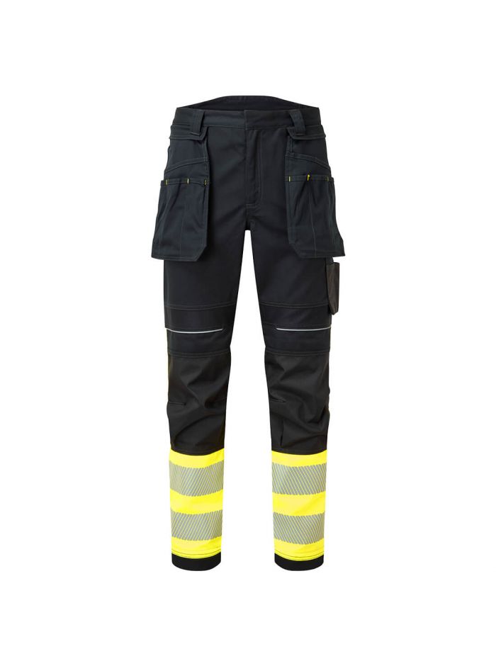PW3 FR Hi Vis Class 1 Holster Trousers, 28, R, Yellow/Black
