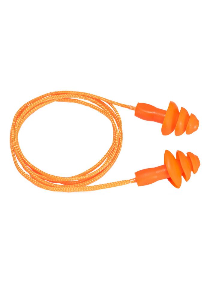 Reusable Corded TPR Ear Plugs (50 pairs), , R, Orange