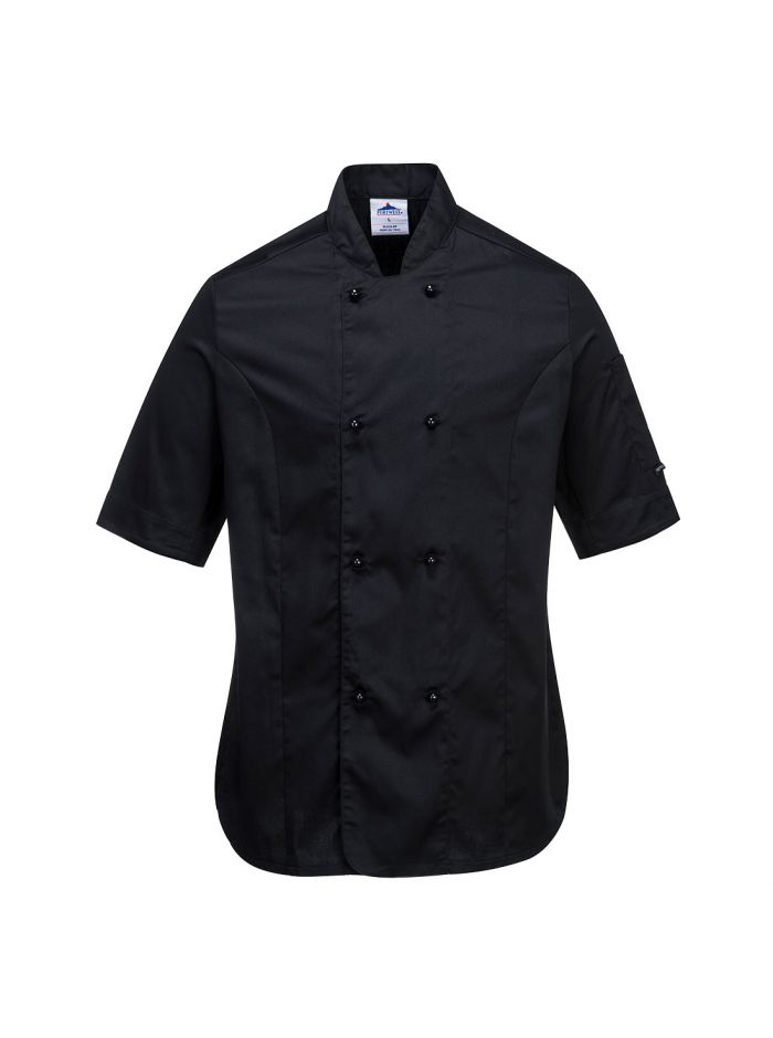 Rachel Women's Chefs Jacket S/S, S, R, Black