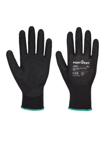 Dermi-Grip NPR15 Nitrile Sandy Glove, L, R, Black