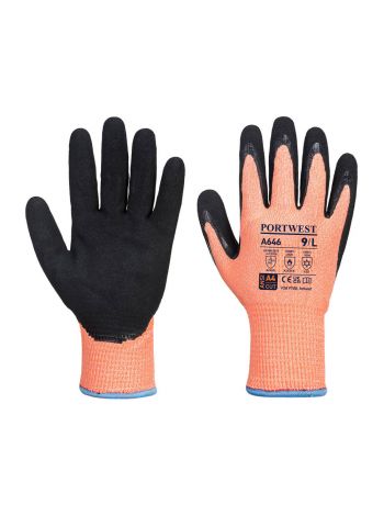Vis-Tex Winter Cut D13 Nitrile Glove, L, R, Orange/Black