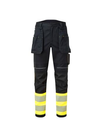 PW3 FR Hi Vis Class 1 Holster Trousers, 28, R, Yellow/Black