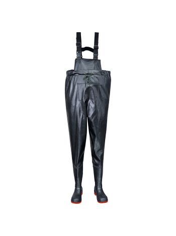 Steel PVC Chest Wader S5 FO , 37, R, Black