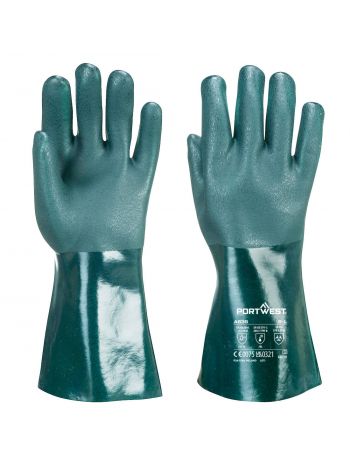 Double Dipped PVC Gauntlet 35cm, L, R, Green