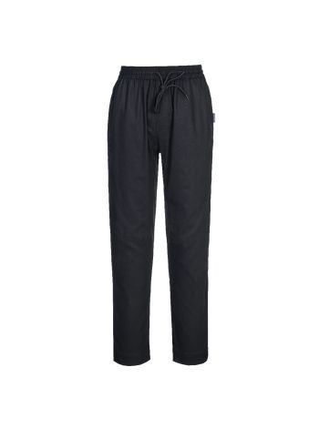 Chef's Cotton MeshAir Pro Stretch Trousers , L, R, Black