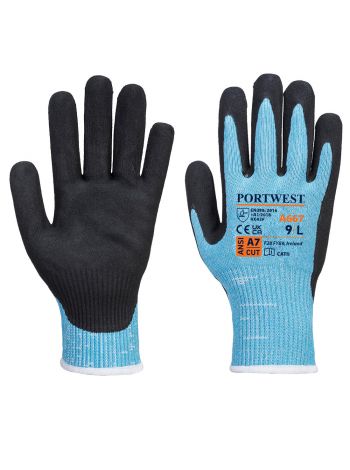 Claymore Cut F13 Nitrile Glove, L, R, Blue/Black