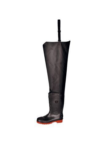 Steel PVC Waist Wader S5 FO , 37, R, Black