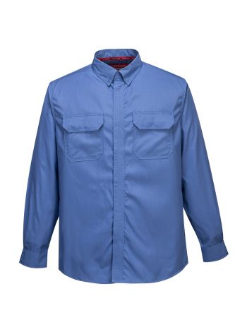 Bizflame Work Shirt, 4XL, U, Blue