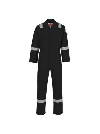 Bizflame Work FR Super Lightweight Anti-Static Coverall, L, R, Black